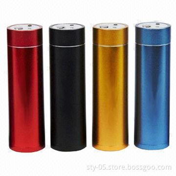 2,600mAh External Batteries for iPad/iPhone and Smartphones, with Aluminum Case, Tube Style